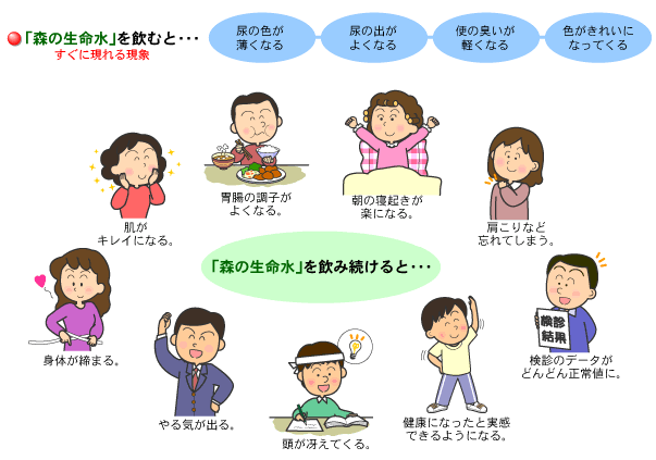 活性水素・電解還元水 森の生命水(いのちみず)の栄養成分の説明